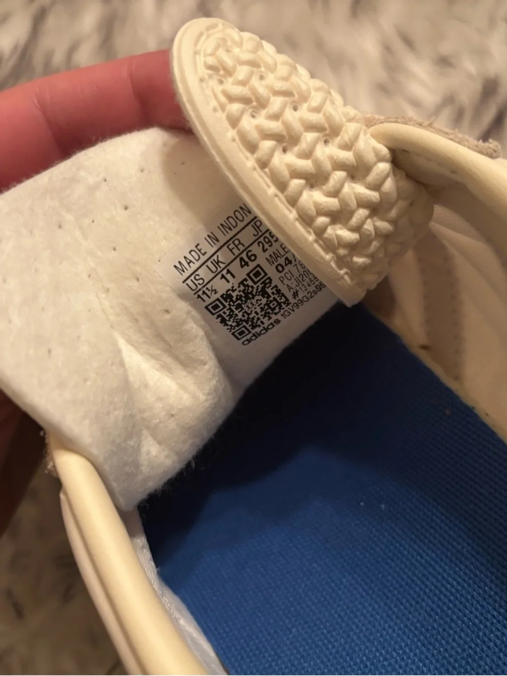 adidas Gazelle Cream Blue Gum Athletic Shoes - Picture 4 of 5
